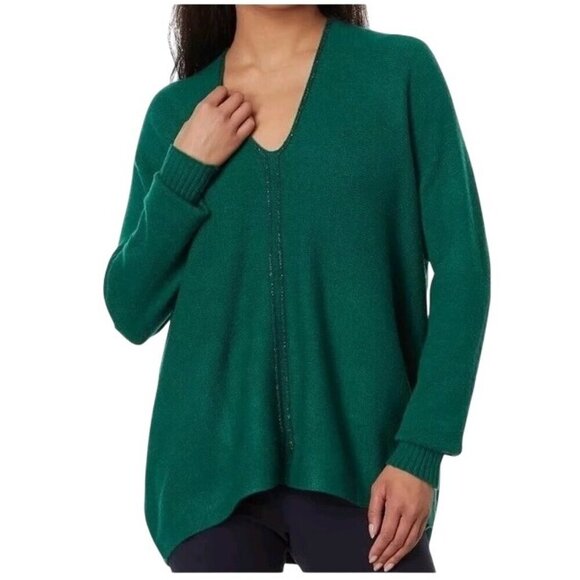 Lilly Pulitzer Women’s M Sevie dolman sleeve Sweater V Neck metallic accents - Picture 1 of 12